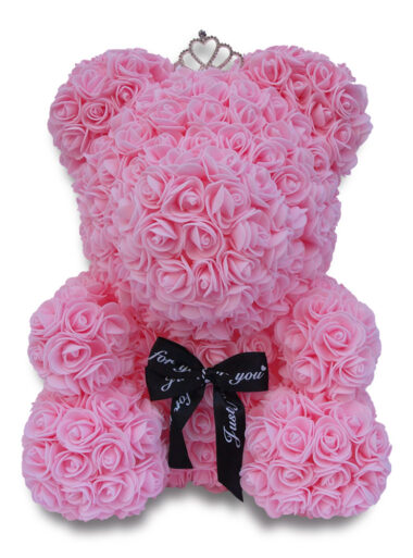αρκουδακι τριαντάφυλλα σε κουτι ροζ 1